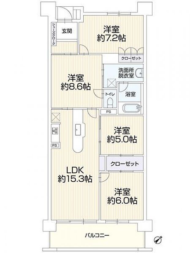 ライフレビュー川崎グリーンプレイス(4LDK) 7階/702の間取り図