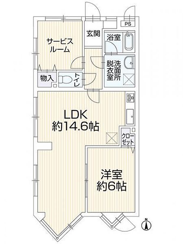 スガハイム2共和(1SLDK) 1階/103の間取り図