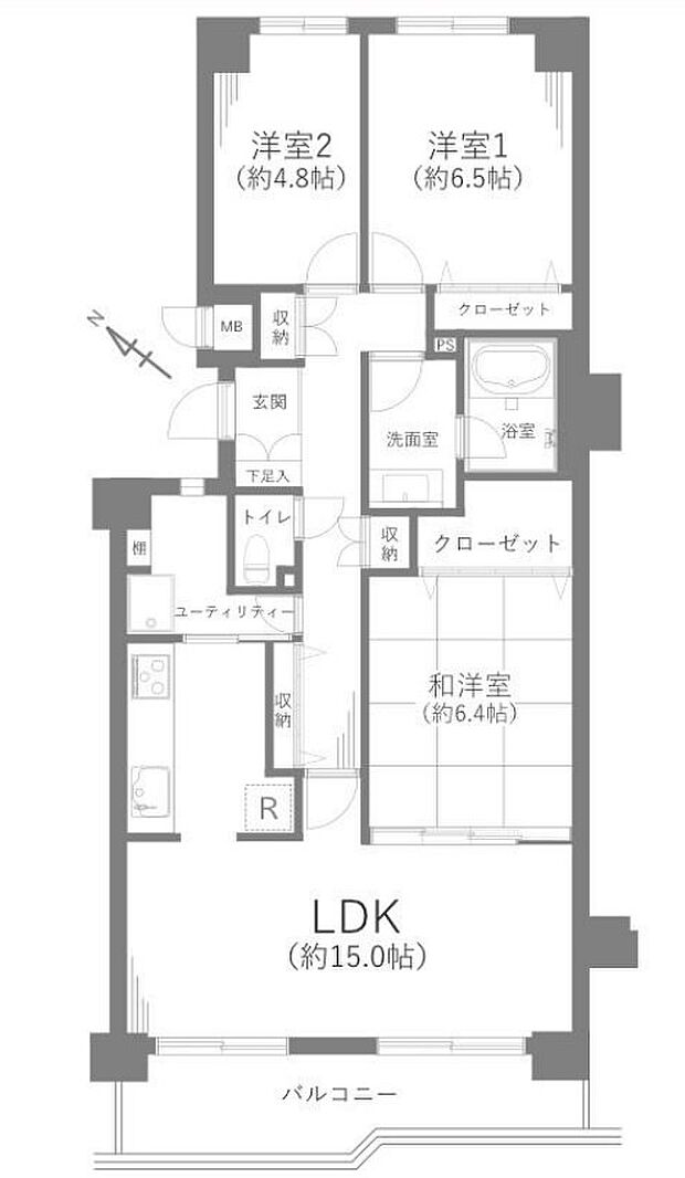 メゾン横浜能見台A棟(3LDK) 2階/210の間取り図