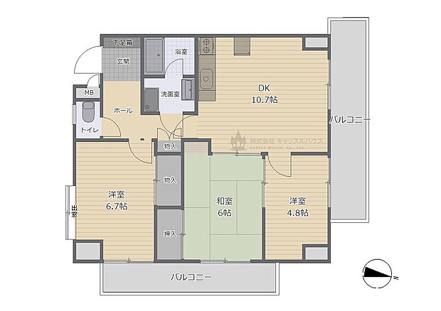 第33プリンスマンション城南(3DK) 9階の内観