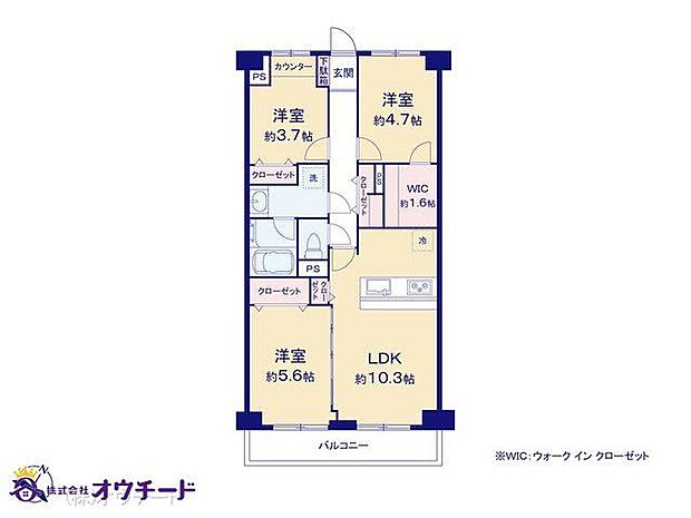 エンゼルハイム東川口第3(3LDK) 4階の間取り図