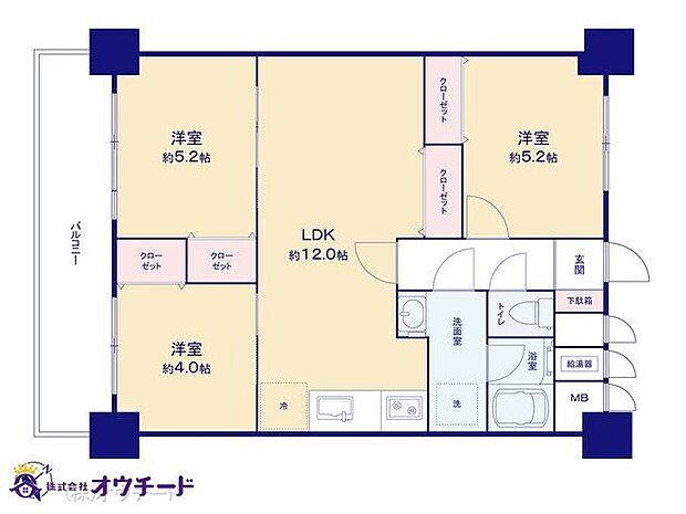 ライオンズマンション西川口ヴィアーレ(3LDK) 6階の間取り図