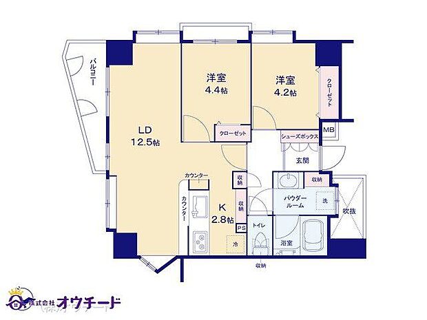 ドラゴンマンション赤羽壱番館(2LDK) 8階の間取り図