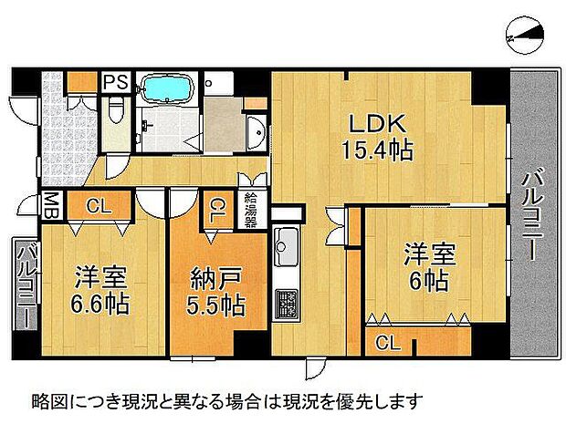 藤和セントシティ西宮　中古マンション(3LDK) 6階の間取り図