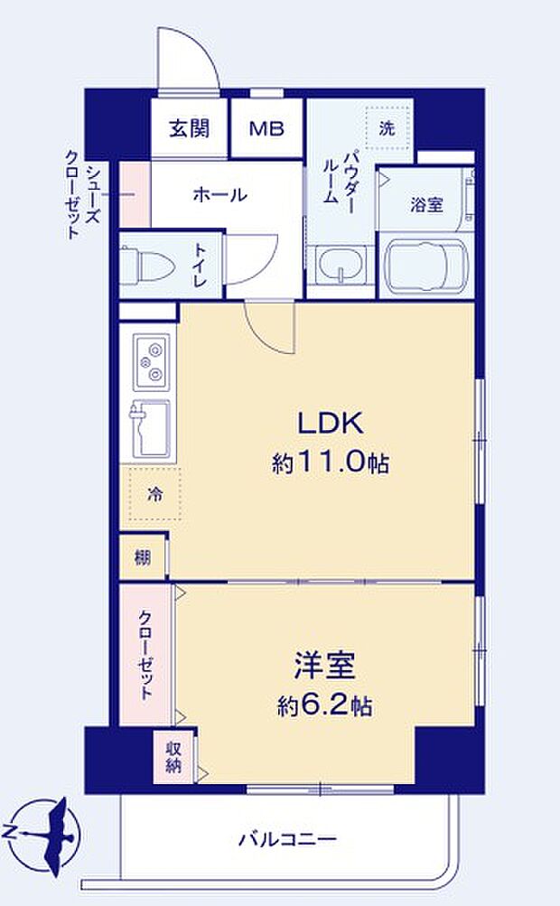 アプレ浅草フォレスト(1LDK) 4階/403の間取り図