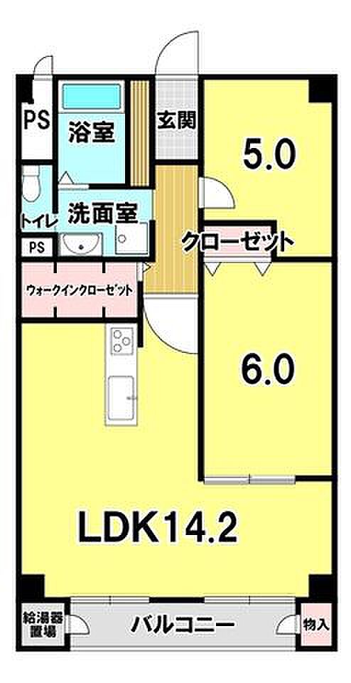 シャンボール天満(2LDK) 6階の間取り図