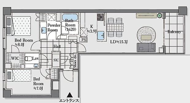 代官山駅徒歩9分・渋谷徒歩10分　センチュリーフォレストＣ棟(2LDK) 2階の内観