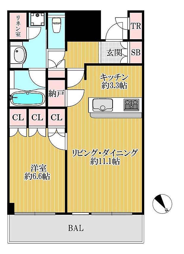 ザ・パークハウス神戸ハーバーランドタワー(1LDK) 3階の内観