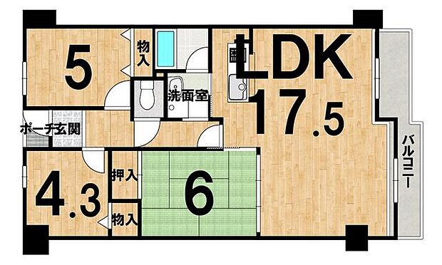 パラツィーナセシリア生駒(3LDK) 1階の間取り図