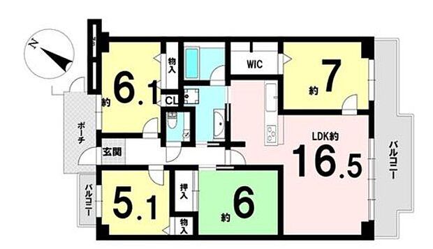 オークラハイム奈良青山(4LDK) 2階の間取り図