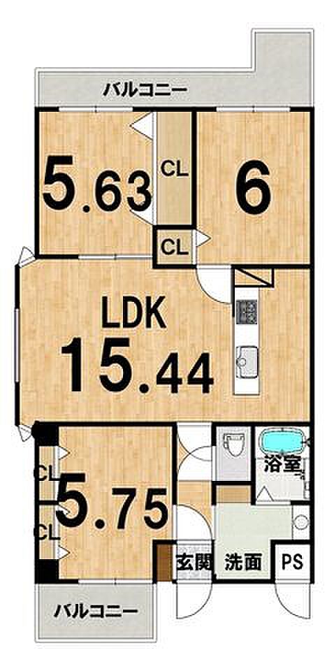 シャルマンフジ奈良小泉(3LDK) 4階の間取り図