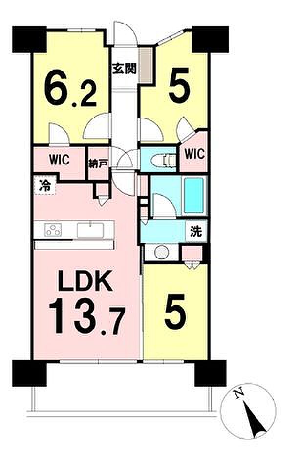 シティテラス八潮(3LDK) 8階の間取り図