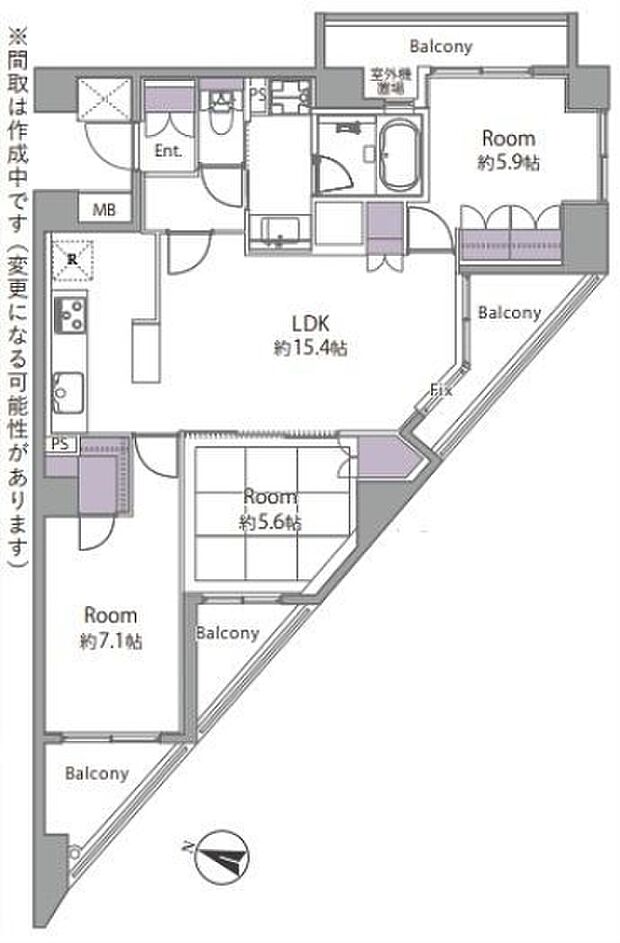 アイディーコート東青梅(3LDK) 6階/606の間取り図