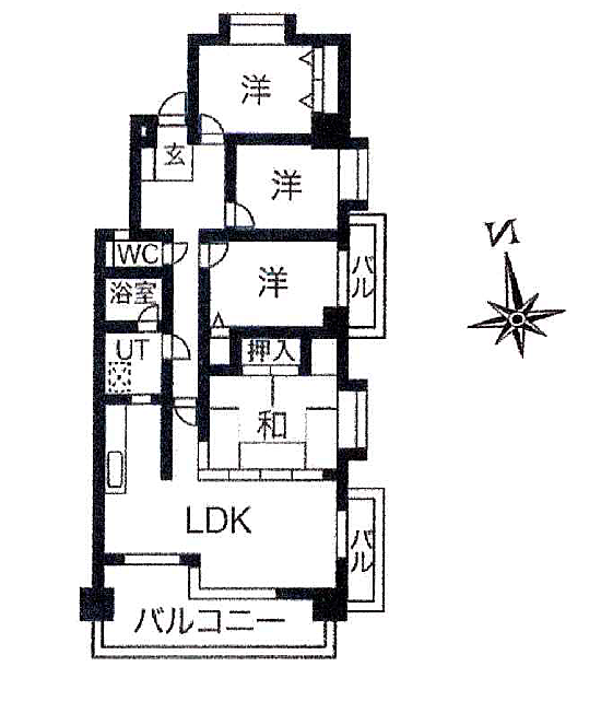 ライオンズマンション岩塚(4LDK) 7階の内観