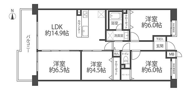 パデシオン桃山南(4LDK) 2階の間取り図