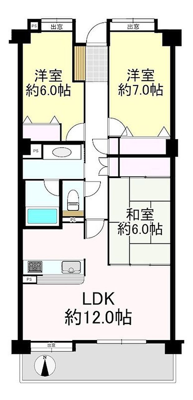 プリンスハイツ戸田(3LDK) 3階の内観
