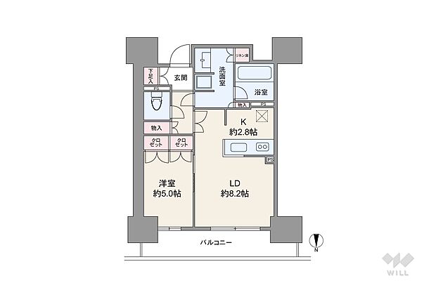 ローレルタワー堺筋本町(1LDK) 3階の間取り図