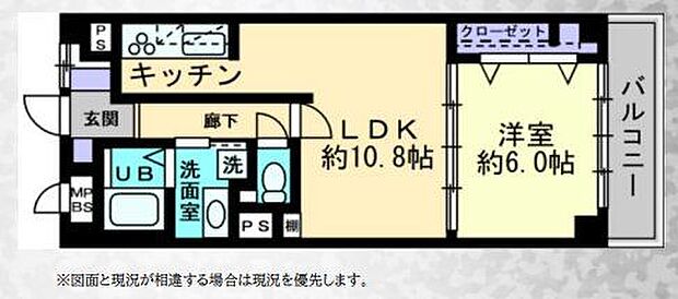 シャルマンコーポ野江第2期(1LDK) 5階の間取り図