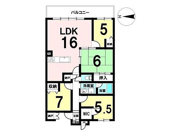 パデシオン西大津(4LDK) 4階の間取り図