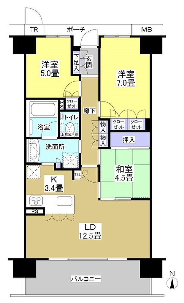 ブライトタウン磐田中泉II(3LDK) 3階の内観