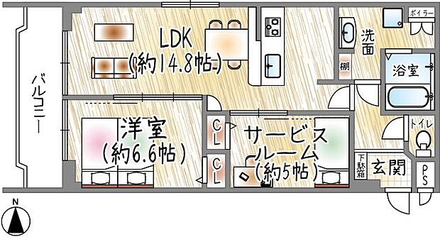 ルネ江坂(1SLDK) 12階の間取り図