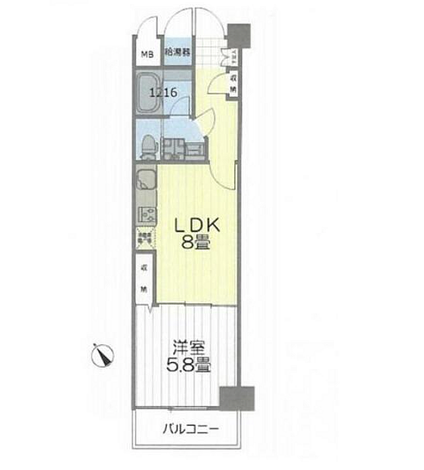 ライオンズマンション白金第2(1LDK) 5階/506号室の間取り図