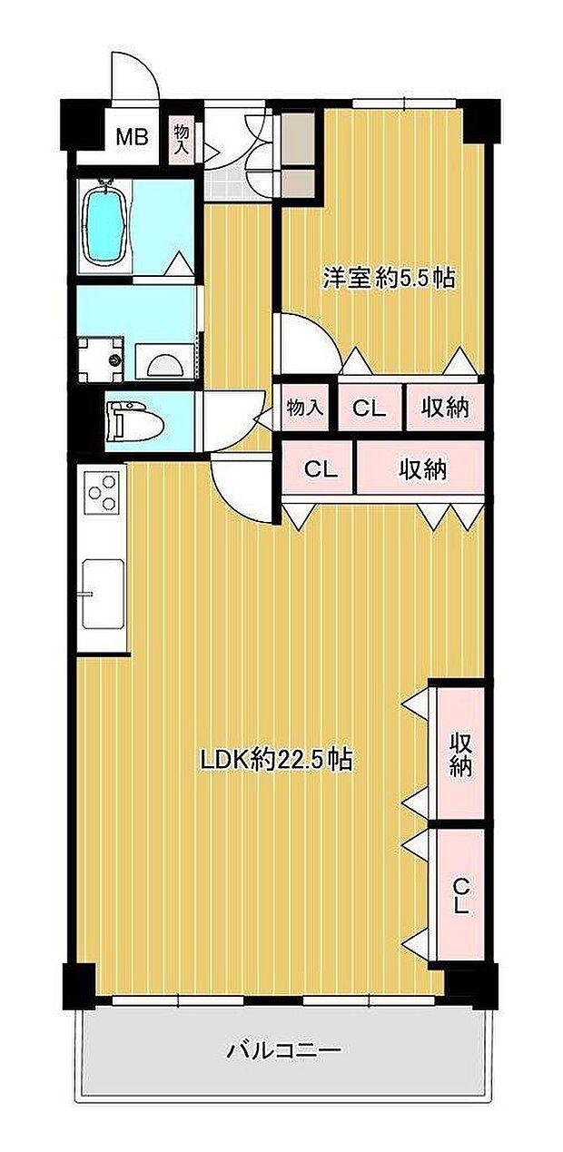 ファミール阿波座(1LDK) 11階の間取り図