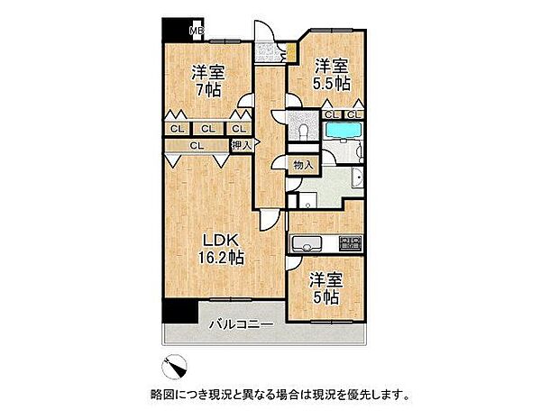 アイエ堅田　中古マンション(3LDK) 4階の間取り図