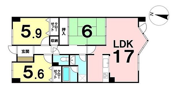 ＼アルファステイツ昭和町／(3LDK) 1階の間取り図