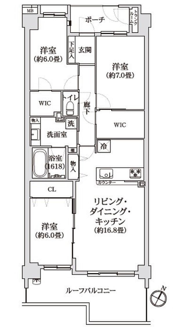 ソフィア戸塚アクアステージ(3LDK) 2階の間取り図