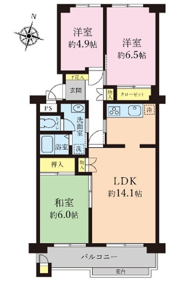 鷺沼ローラスーリノベ物件ー(3LDK) 2階の内観