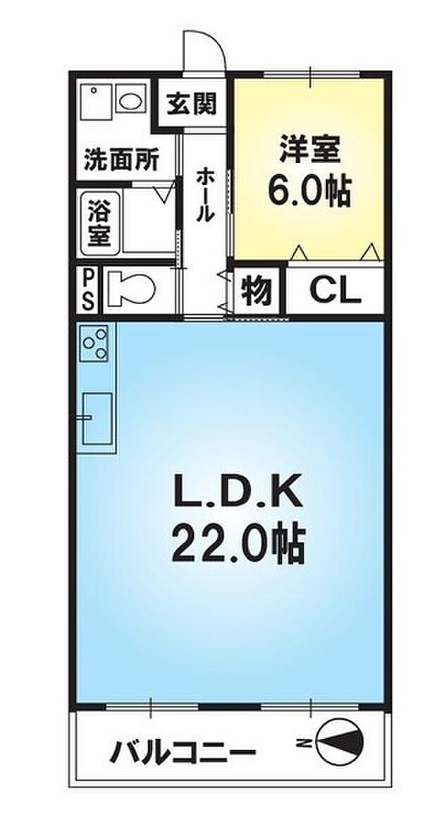 マンハイム山科(1LDK) 7階の間取り図