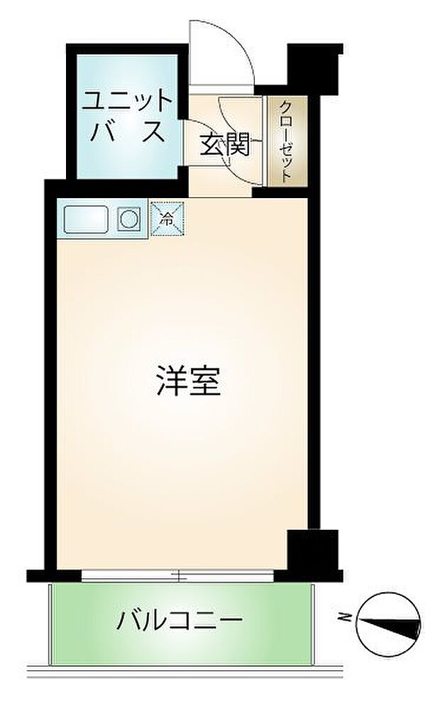 シャトーテル赤根崎(1R) 9階の間取り図