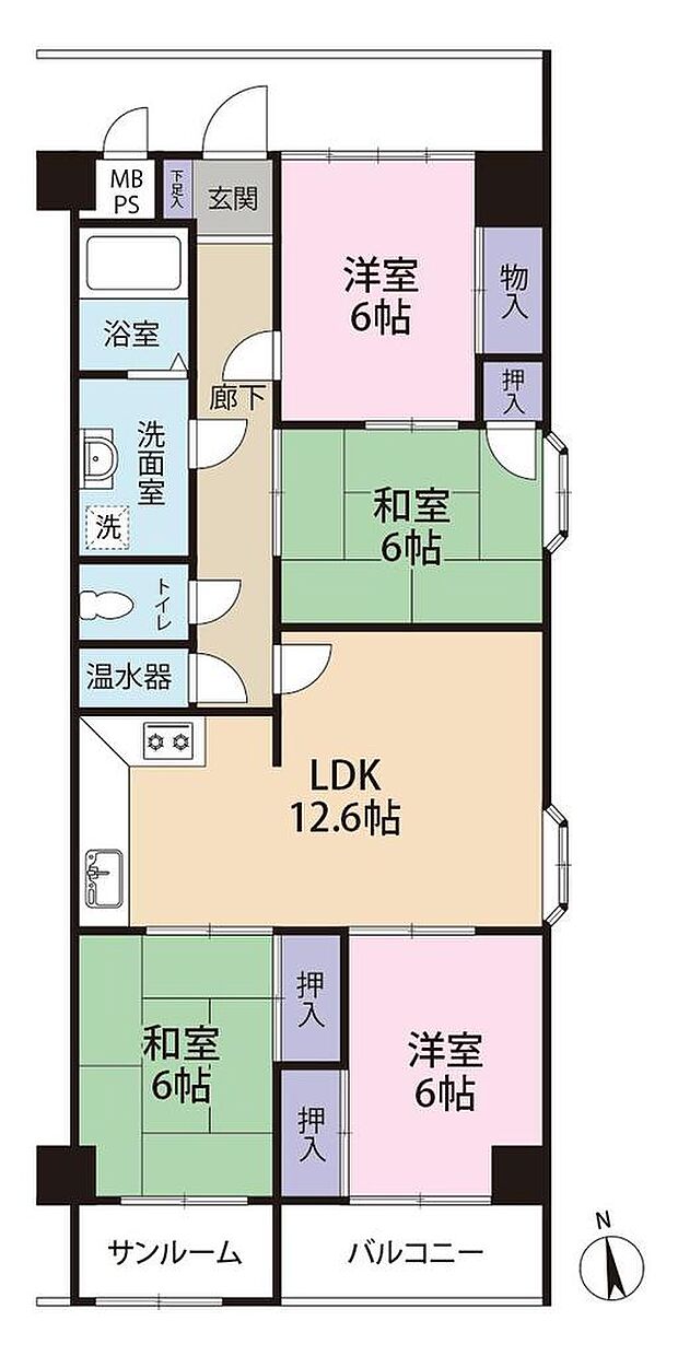 三滝CO-OPマンション(4LDK) 3階/301の内観
