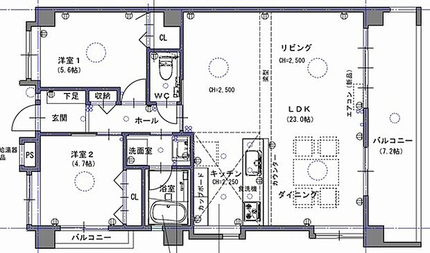 サントピア那覇新都心第3(2LDK) 3階/303の間取り図
