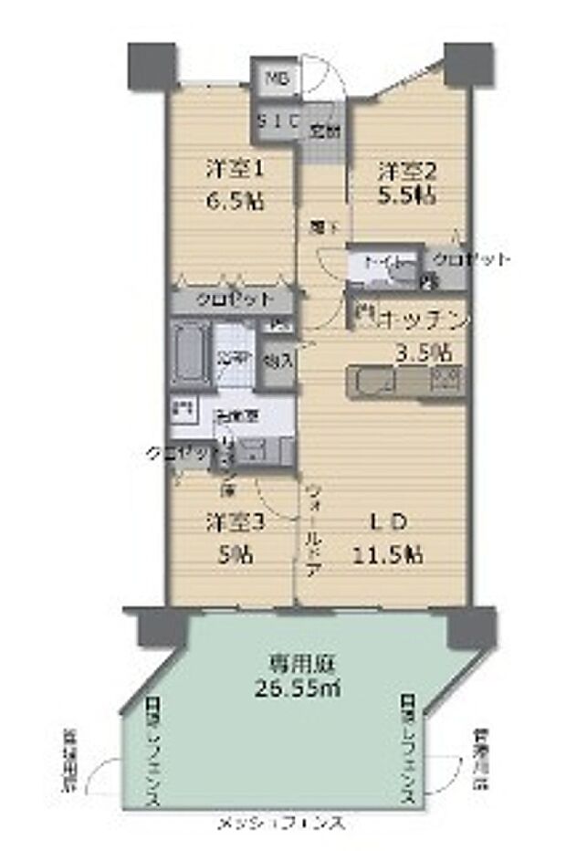 伊平バス停 徒歩5分(3LDK) 1階の間取り図