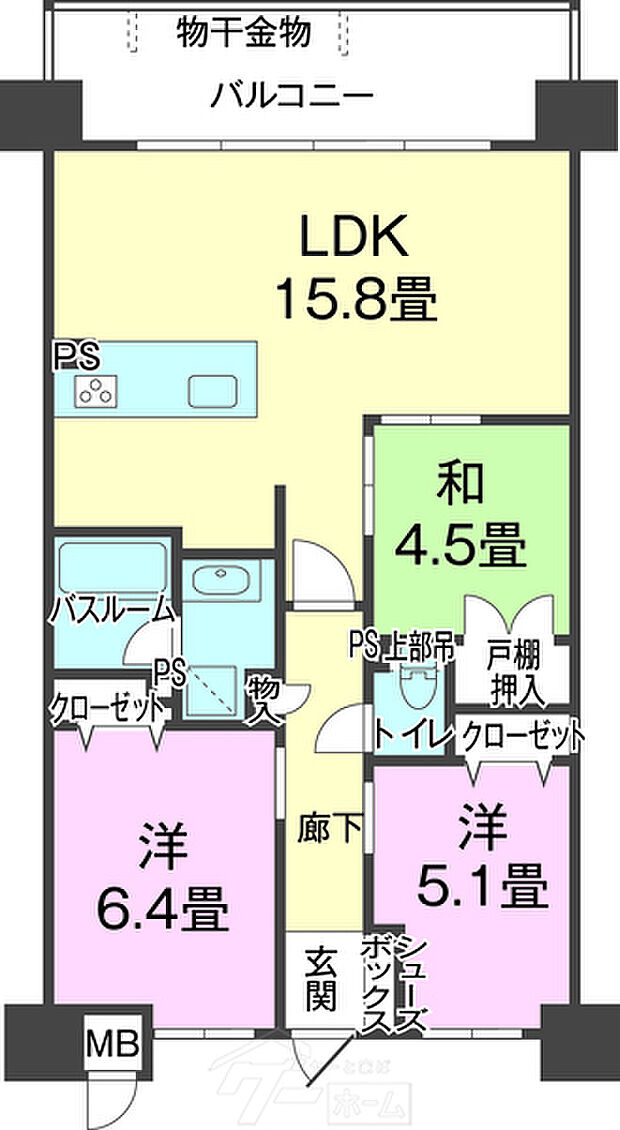 アルファスマート豊見城(3LDK) 9階/902の間取り図