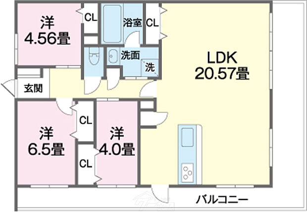 ミルコマンション高原サンライズビュー(3LDK) 12階/12--の間取り図