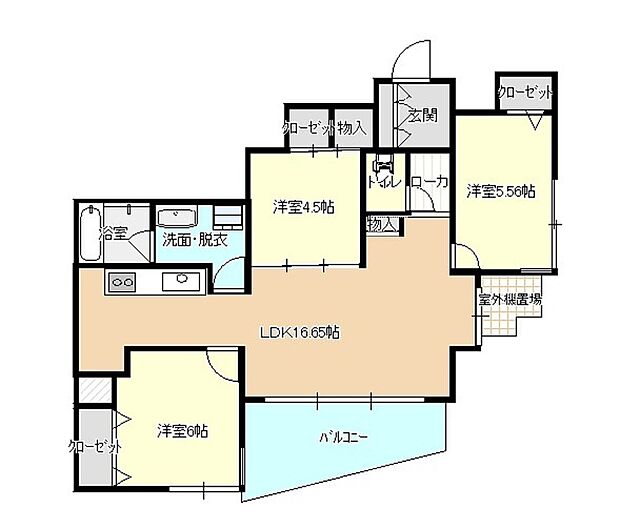 コンフォート宜野湾スカイビュー403号室(3LDK) 4階/403の間取り図