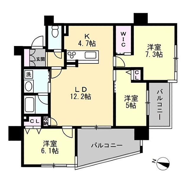 コンフォート宜野湾スカイビュー(3LDK) 9階/904の間取り図