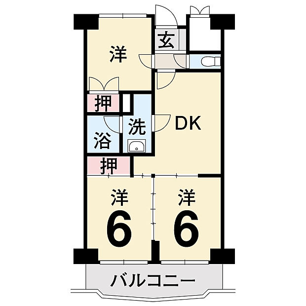 桜町マンション(3DK) 8階の内観