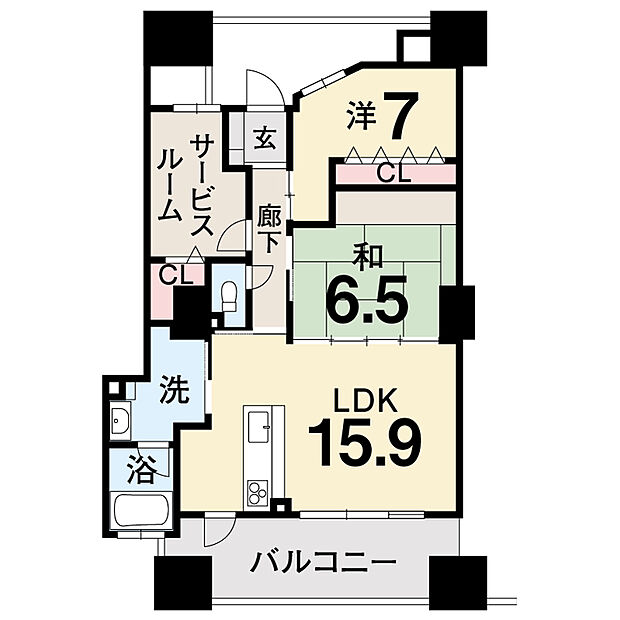 アルファタワー桜町(2SLDK) 11階の内観