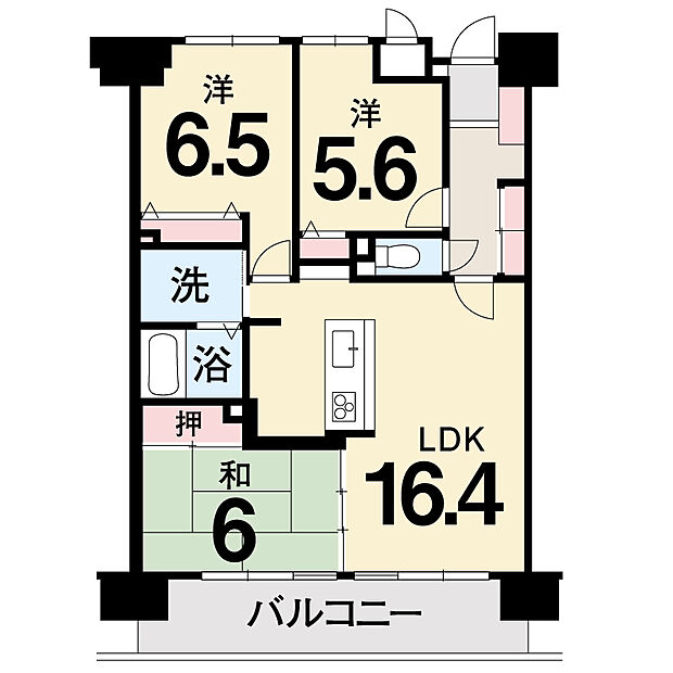 アルファステイツ北本町III(3LDK) 2階の間取り図