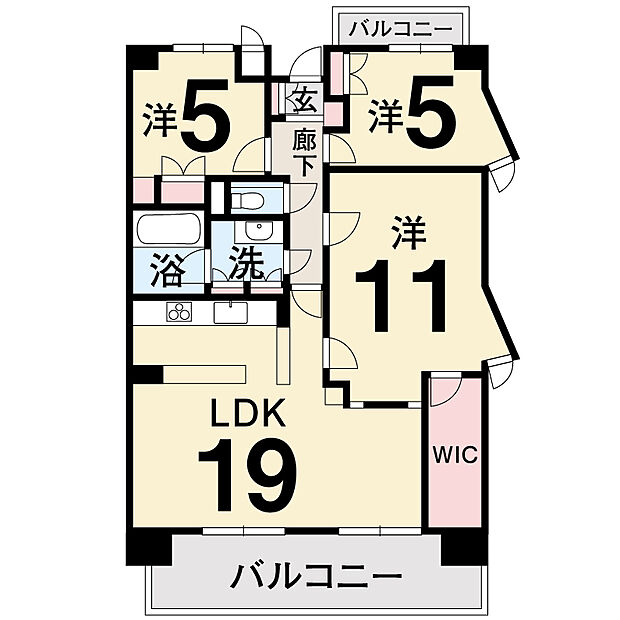 ダイヤパレス大川筋(3LDK) 5階の内観