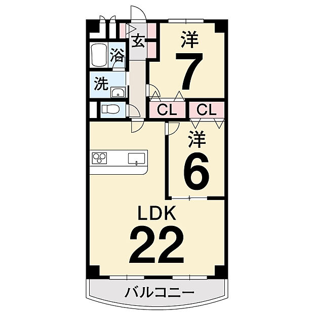 鏡川コーポA棟(2LDK) 10階の内観