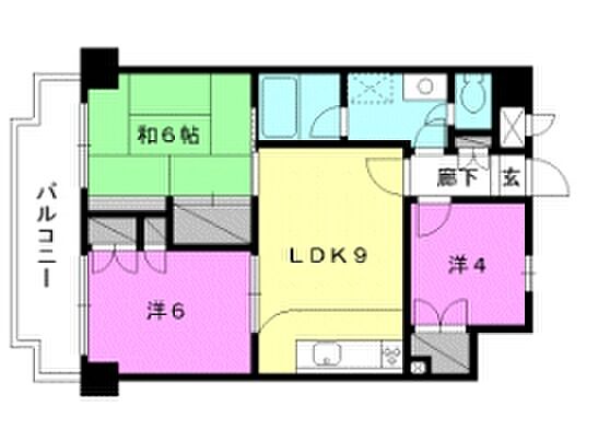 ライオンズマンション三番町(3LDK) 2階の間取り図