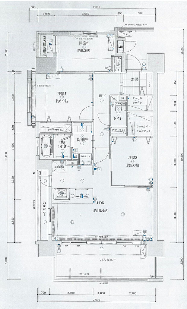 レクシア宮崎駅プレジア(3LDK) 2階/201号室の間取り図
