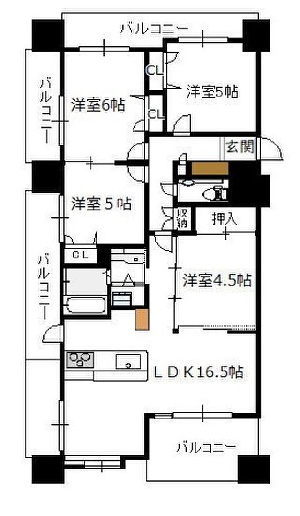JGMヴェルデ錦本町壱番館(4LDK) 2階/201の内観