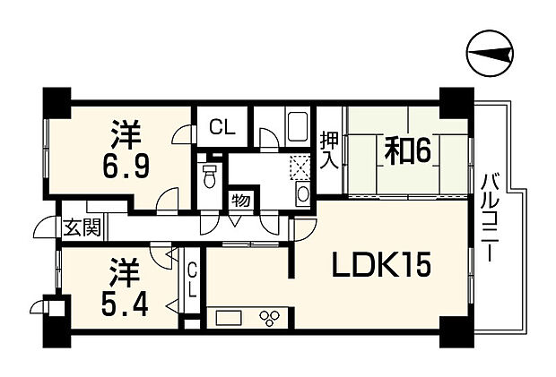 シャルマンコーポ野洲2(3LDK) 1階/-の内観