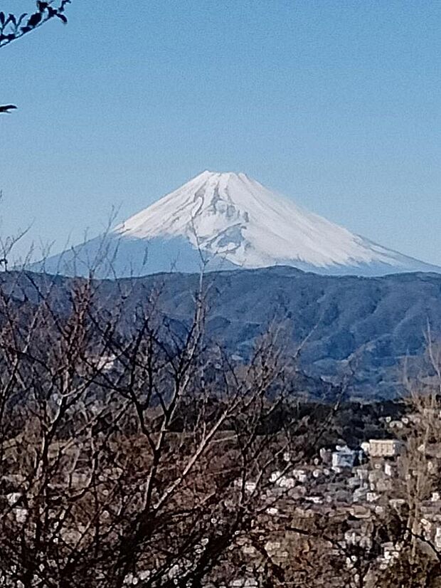 2階から富士山を眺めます